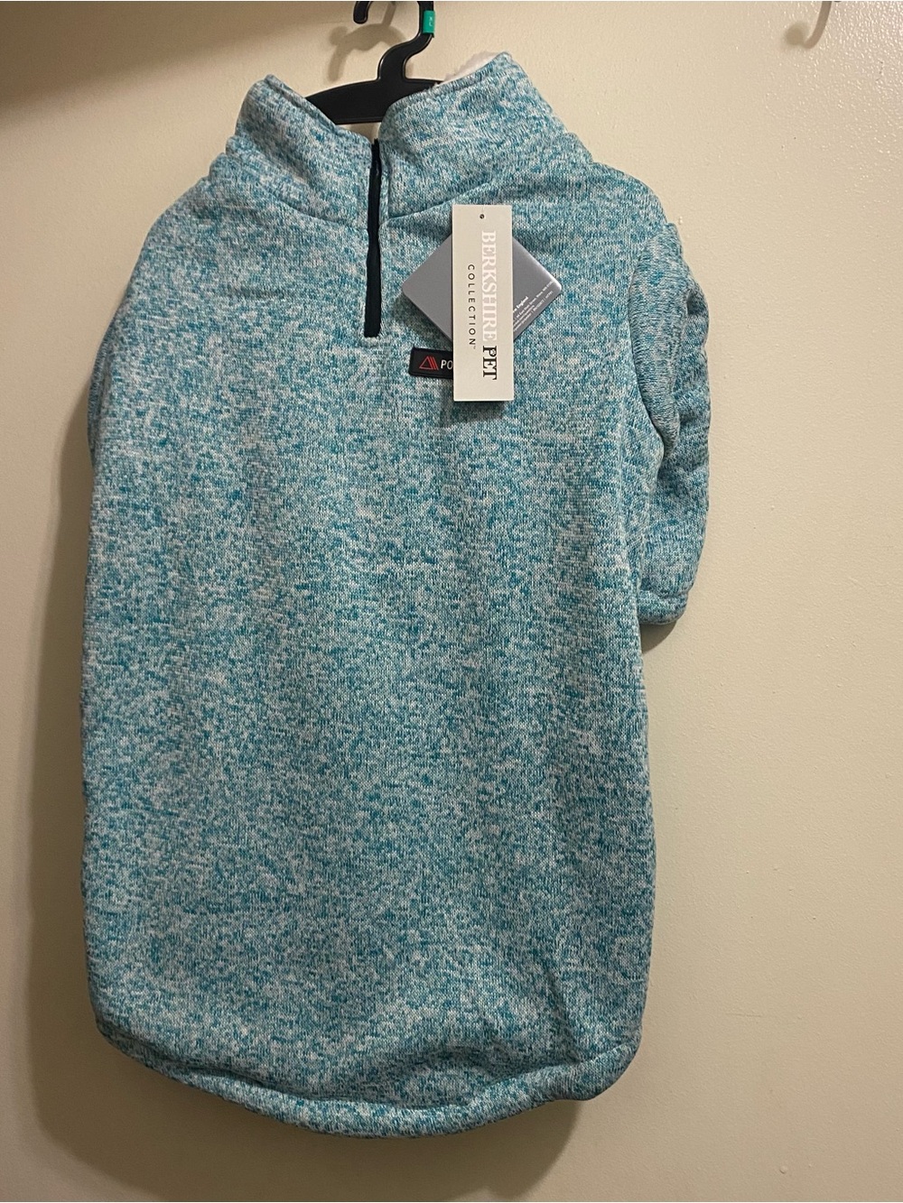 Berkshire Pet Collection XL  Polartec Dog Sweater Fleece Teal White NWT New